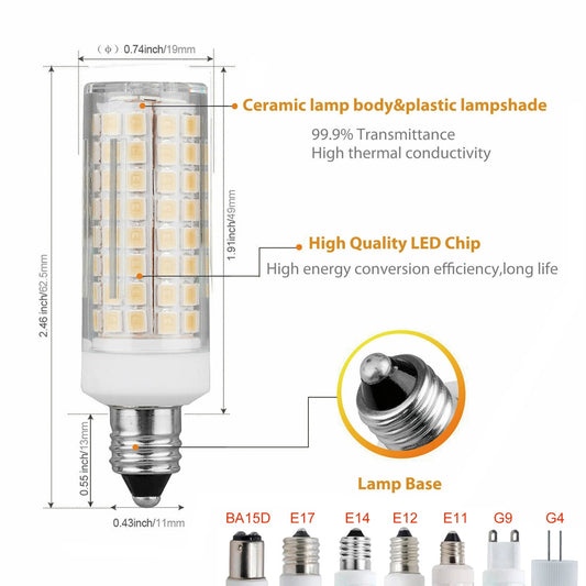 G4 G9 BA15D E11 E12 E14 E17 Dimmable LED Lights Mini 102 LEDs Corn Bulbs 9W Replace 80W Halogen Lamps 220V 110V for Home House Lighting Depot