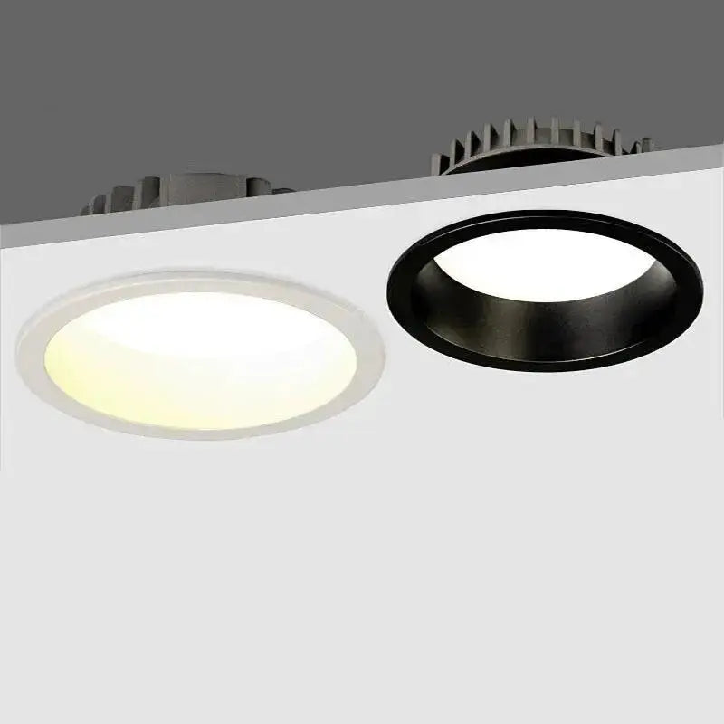 Dimmable Recessed Anti Glare LED Downlights 9W/12W/15W/20W LED Ceiling Spot Lights AC85~265V Background Lamps Indoor Lighting Lighting Depot