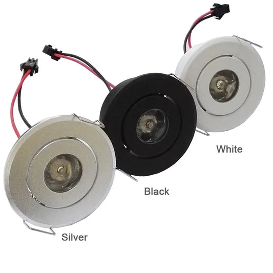 10pc 1W Mini led Downlight Cabinet Recessed Spot light led Driver Pure Nature Warm white and White Silver Black body AC85-265V Lighting Depot