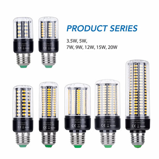 E27 Corn LED Lamp 220V E14 led Bulb 110V Ampoule LED B22 Bulb 3.5W 5W 7W 9W 12W 15W 20W Energy saving Light No Flicker SMD5736 Lighting Depot