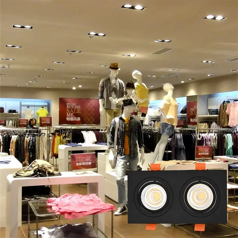 Epistar Chip Double Head Recessed Dimmable LED Downlights 20W 24W 30W COB Ceiling Lamps Spot Lights AC90-260V Indoor Lighting The Lighting Depot