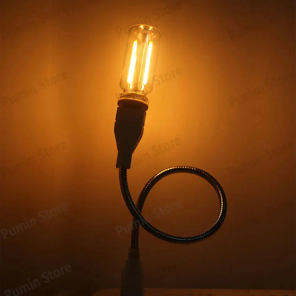 LED Night Light A set of Light Bulbs USB Bendable Night Light USB Metal Hose And Night Light Bulb Purple Pink Blue Green Lighting Depot