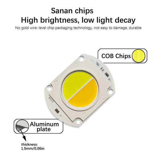 1pcs 100W 200W Dual Color High Power LED COB Chip 30-34V Warm White 3000K Cold White 6500K For Outdoor Floodlight Spotlight Lamp Lighting Depot