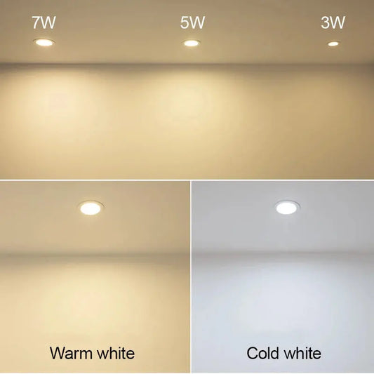 LED Downlight 220V 3W 5W 7W Recessed Round Ceiling Dowm Light Modern Home Lighting LED Recessed Round Panel Light for Bedroom Lighting Depot