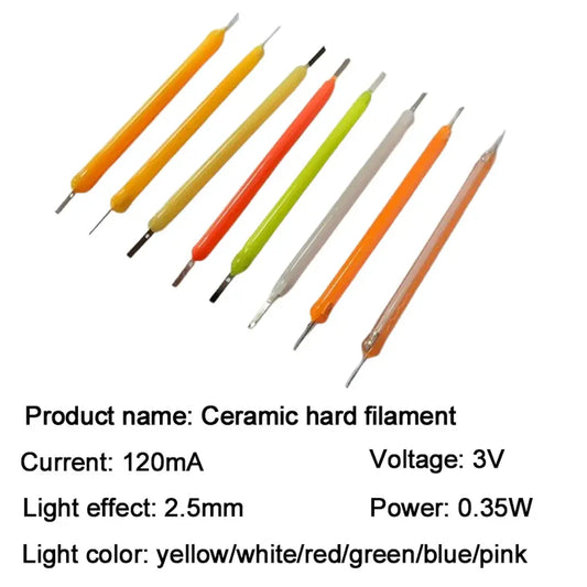 Ceramic Hard LED Filament DC3V 18.5 26 38 54 68mm DIY Edison Bulb Diode Accessories Lamp Beads Christmas Decoration Lighting Lighting Depot