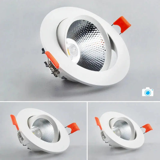 Dimmable LED COB Spotlight Ceiling lamp AC85-265V 5w7w9w12w15w18w Aluminum Recessed Downlight Round Panel Light Indoor Lighting The Lighting Depot