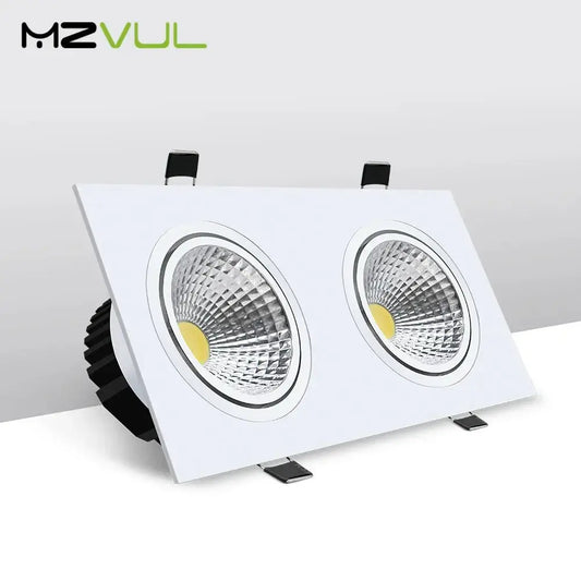 Recessed Dimmable Double Head LED Downlight 30W/24W/18W COB Ceiling Lamps Spot Lights AC85-265V Indoor Lighting The Lighting Depot
