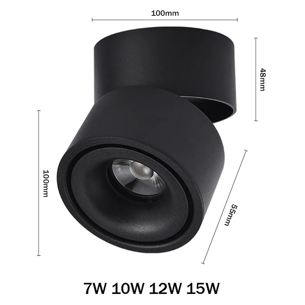 360 Degree Rotatable Surface Mounted Downlight 7W 10W 12W 15W LED Ceiling Spot Light for Kitchen Living Room Aisle Decor Lighting Depot