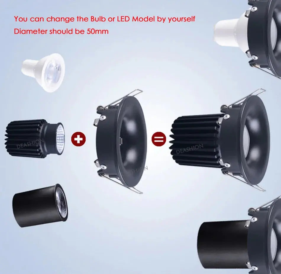 Recessed Waterproof IP65 Ceiling Downlights Round White Frame GU10 MR16 Lamp Base Holder Bathroom Spot Lighting Fitting Fixture The Lighting Depot