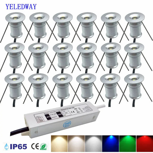 1W LED Mini Recessed Downlight Cabinet Focos Spotlight 12V Home Bedroom Staircase Ceiling Spot Light with Transformer AC100-265V Lighting Depot