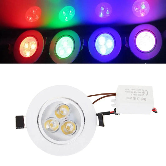 Dimmable Recessed LED Ceiling Downlight 3W Spotlight Lighting Lamps Bulb White Free Driver Colorful Red Yellow Blue Green Purple The Lighting Depot