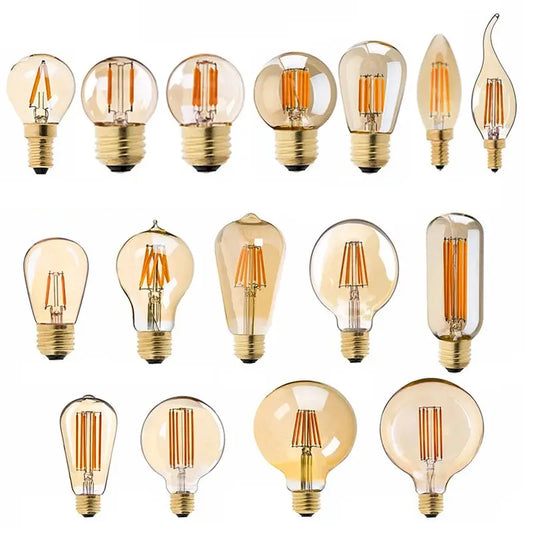 E27 LED Lamp Dimmable Filament Bulb E14 220V Gold 1W 3W 4W 6W 8W E12 E26 110V Edison Retro LED Light Bulbs G40 String Bulb Lighting Depot