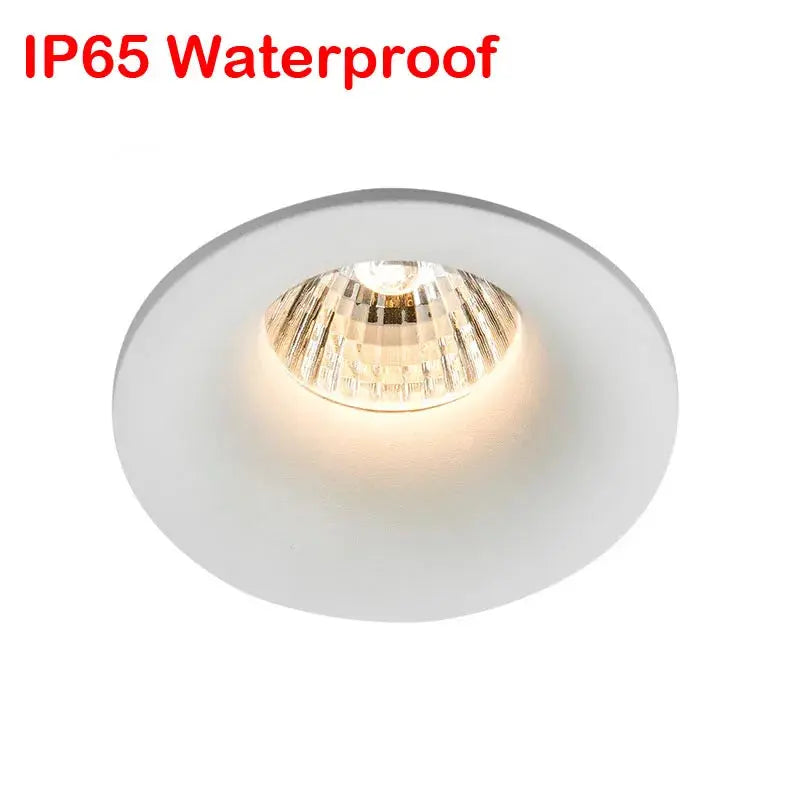 Recessed Waterproof IP65 Ceiling Downlights Round White Frame GU10 MR16 Lamp Base Holder Bathroom Spot Lighting Fitting Fixture The Lighting Depot