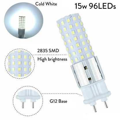 G12 SMD 2835 96LED 15W AC 110V 220V 240V 85V-265V Led Bulbs Lampada Bombillas Lamp Corn lights Ultra bright Replace Lighting Depot