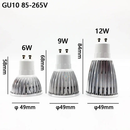 Super Bright LED Spotlight Bulb GU10Light Dimmable Led 110V 220V AC 6W 9W 12W LED  GU5.3 GU10 COB LED lamp light GU 10 led GU5.3 The Lighting Depot