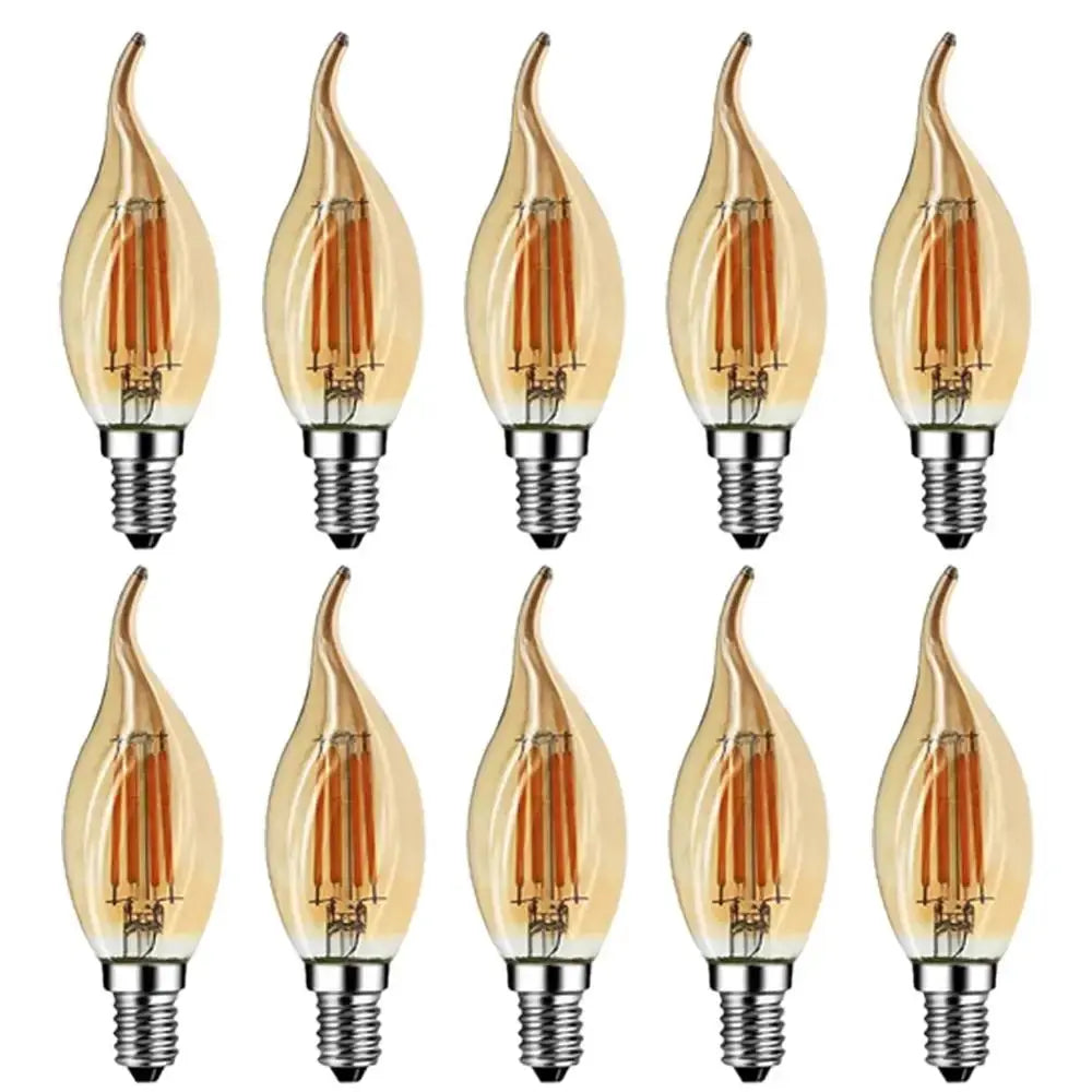 Grensk 4W Dimmable LED Filament Candle Light Bulb 2700K E14 Candelabra Base Flame Shape Bent Tip 25W Incandescent Equivalent C35 The Lighting Depot