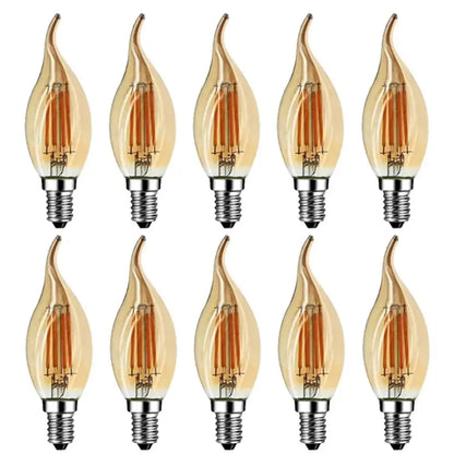 Grensk 4W Dimmable LED Filament Candle Light Bulb 2700K E14 Candelabra Base Flame Shape Bent Tip 25W Incandescent Equivalent C35 The Lighting Depot