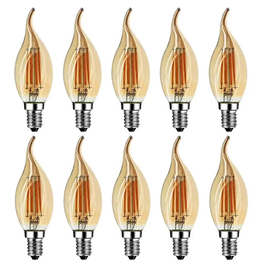 Grensk 4W Dimmable LED Filament Candle Light Bulb 2700K E14 Candelabra Base Flame Shape Bent Tip 25W Incandescent Equivalent C35 The Lighting Depot
