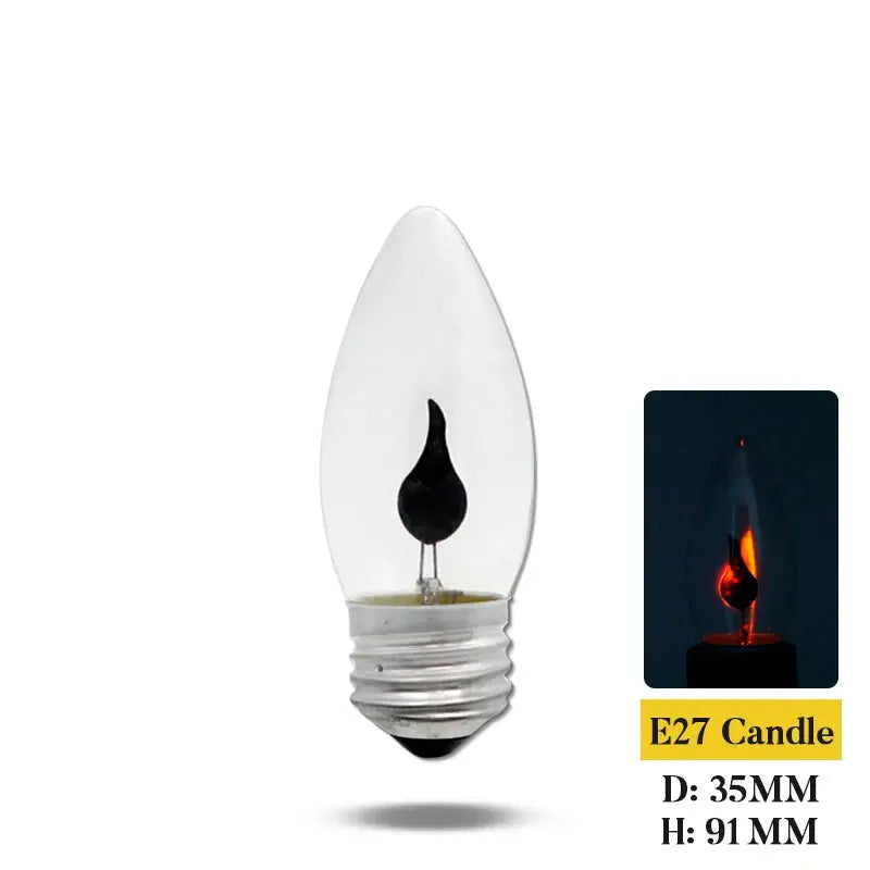 Edison LED Flame Candle Bulb Light E27 E14 LED Lamp Bulb AC 220V 3W Retro Home Decor Tail Energy Saving Lamp Indoor Lighting Lighting Depot