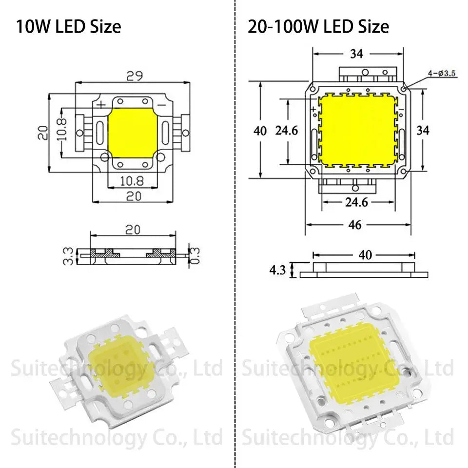 COB LED Light Beads 12V 36V LED Chip 20W 30W 50W 100W Bulb Lamp White/Warm White Cool White for DIY Spotlight Square Floodlight Lighting Depot