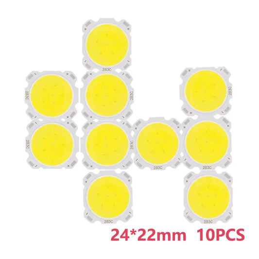 10pcs a lot 3W/5W/7W/10W High Power LED COB Light Beads 24MM LED lamp Bead LED Bulb Chip Spot Light Downlight Diode Lamps White Lighting Depot