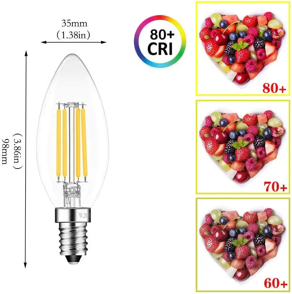 C35 6W Dimmable Led Bulb E12 E14 Filament Candle Light Bulb 2700k 6000k Cold Warm White Edison Retro Candelabra Antique Led Lamp The Lighting Depot