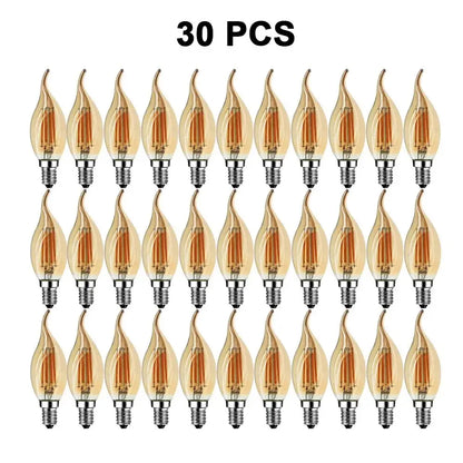 Grensk 4W Dimmable LED Filament Candle Light Bulb 2700K E14 Candelabra Base Flame Shape Bent Tip 25W Incandescent Equivalent C35 The Lighting Depot