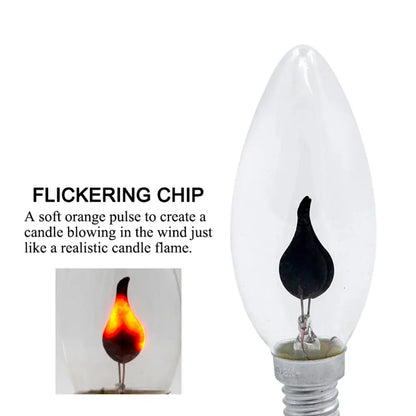 Edison LED Flame Candle Bulb Light E27 E14 LED Lamp Bulb AC 220V 3W Retro Home Decor Tail Energy Saving Lamp Indoor Lighting Lighting Depot