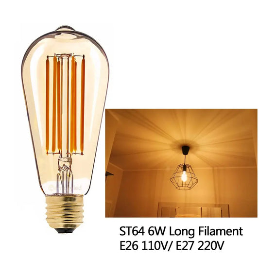 E27 LED Lamp Dimmable Filament Bulb E14 220V Gold 1W 3W 4W 6W 8W E12 E26 110V Edison Retro LED Light Bulbs G40 String Bulb Lighting Depot