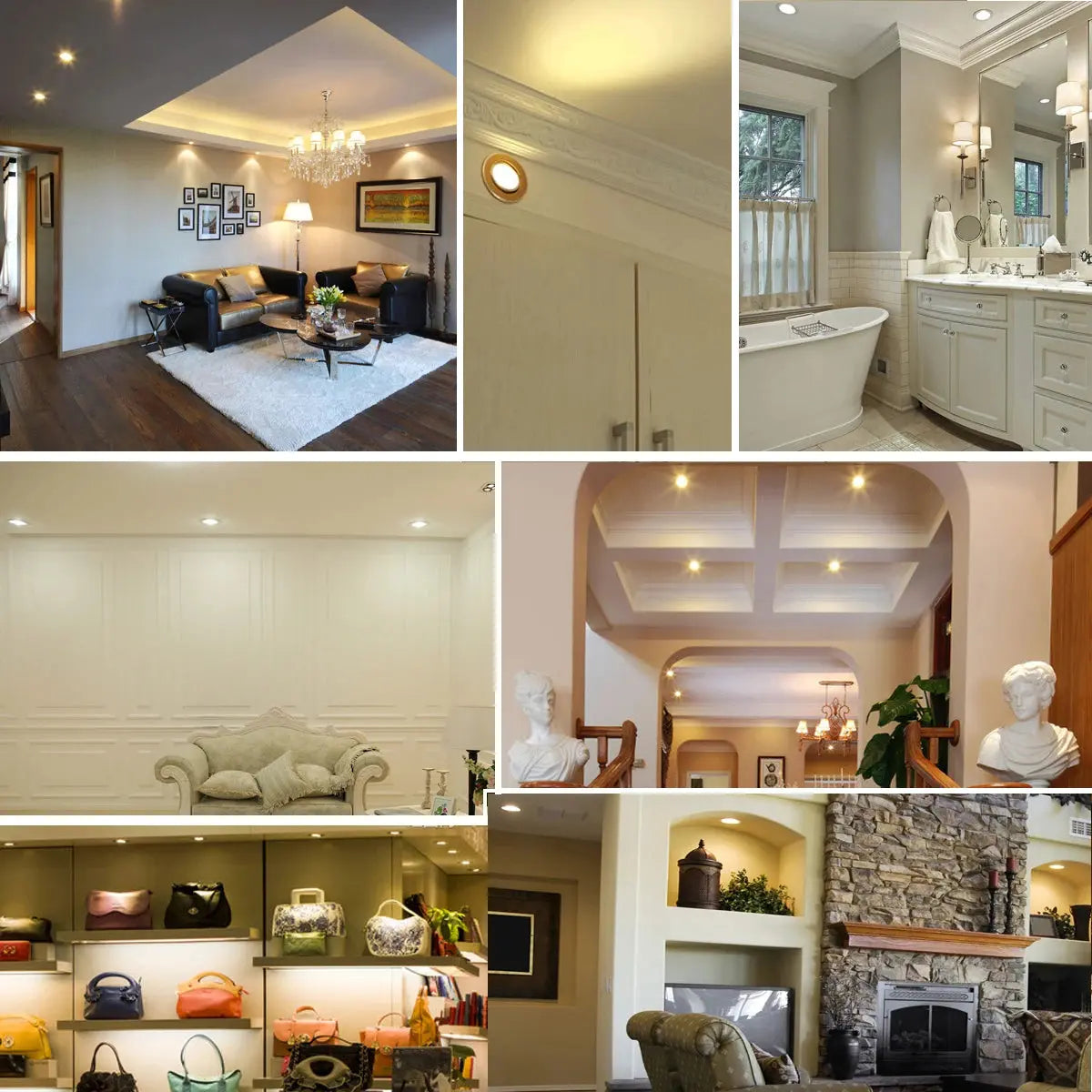 10pc 1W Mini led Downlight Cabinet Recessed Spot light led Driver Pure Nature Warm white and White Silver Black body AC85-265V Lighting Depot