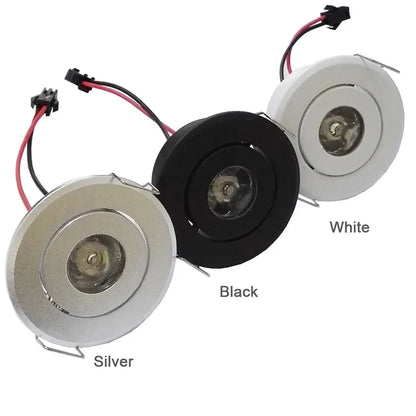 10pc 1W Mini led Downlight Cabinet Recessed Spot light led Driver Pure Nature Warm white and White Silver Black body AC85-265V Lighting Depot