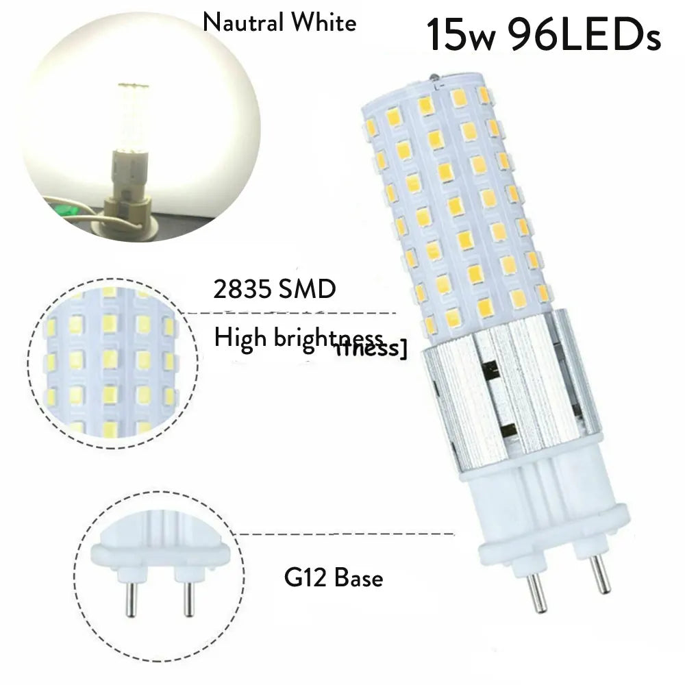 G12 SMD 2835 96LED 15W AC 110V 220V 240V 85V-265V Led Bulbs Lampada Bombillas Lamp Corn lights Ultra bright Replace Lighting Depot