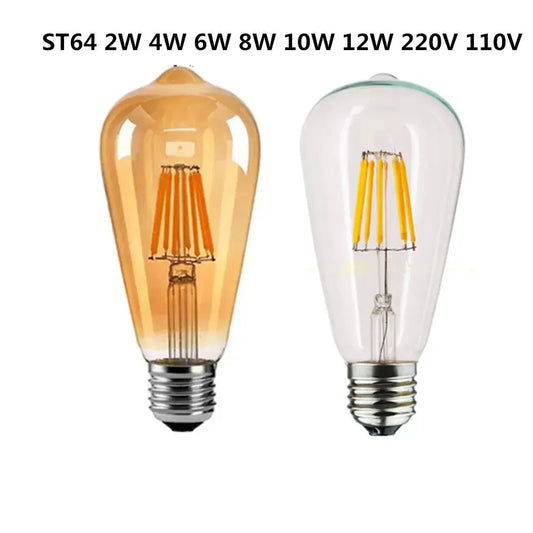 LED Edison Filament Light Bulbs Golden ST64 Dimmable E27 B22 2W 4W 6W 8W 10W 12W 220V 110V 2700K 6000K 360 Degree Energy Lamps Lighting Depot