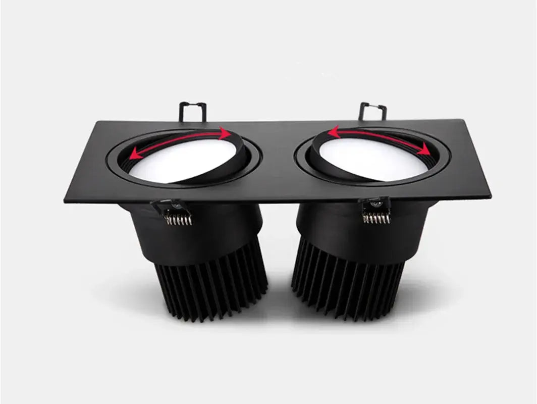 Recessed Double LED Dimmable Downlight COB 7w 9w 12W 24W LED Spot light decoration Ceiling Lamp AC 110V 220V The Lighting Depot