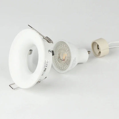 Recessed Waterproof IP65 Ceiling Downlights Round White Frame GU10 MR16 Lamp Base Holder Bathroom Spot Lighting Fitting Fixture The Lighting Depot