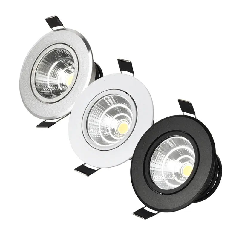 12V 3W COB Spot LED Downlight for Cabinet Ceiling Lighting 270-330lm Aluminum Cut Out Hole 68-75mm Lighting Depot