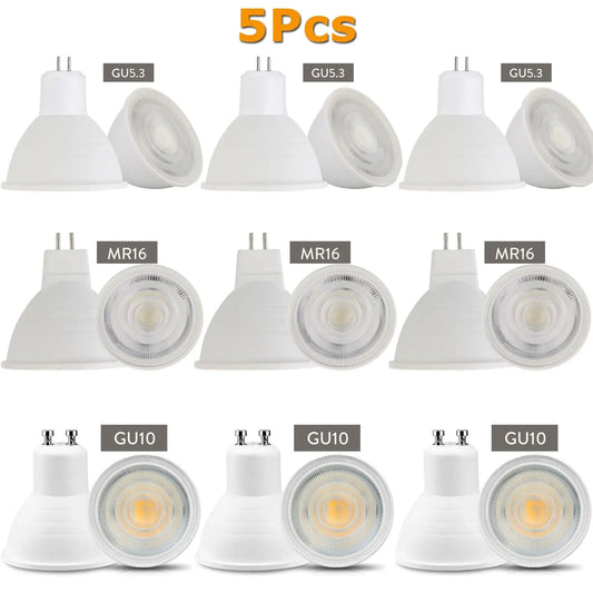 5X GU10 MR16 GU5.3 Dimmable LED Spotlight 7W 220V 110V COB Light Bulb Super Bright Table Lamp Downlight Cool White Warm White The Lighting Depot