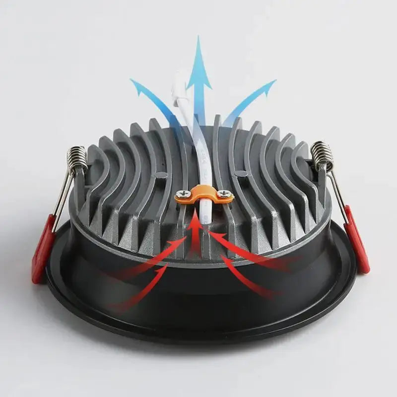 Dimmable Recessed Anti Glare LED Downlights 9W/12W/15W/18W LED Ceiling Spot Lights AC85~265V Background Lamps Indoor Lighting Lighting Depot