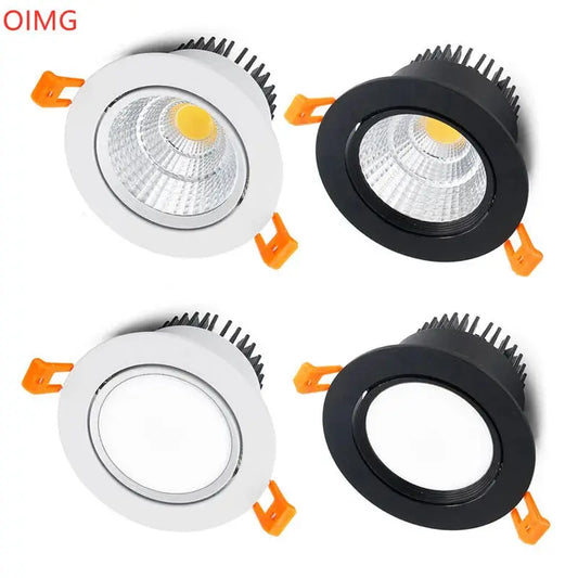 4 Types Dimmable Recessed LED Downlights 5W 7W 9W 12W 15W 18W COB LED Ceiling Lamp Spot Lights AC110-220V Round LED Panel Light Lighting Depot