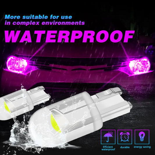 10PCS W5W LED T10 Car Light COB Glass Housing Auto Automobiles Wedge License Plate Lamp Interior Dome Reading Light t10 DRL Bulb Lighting Depot