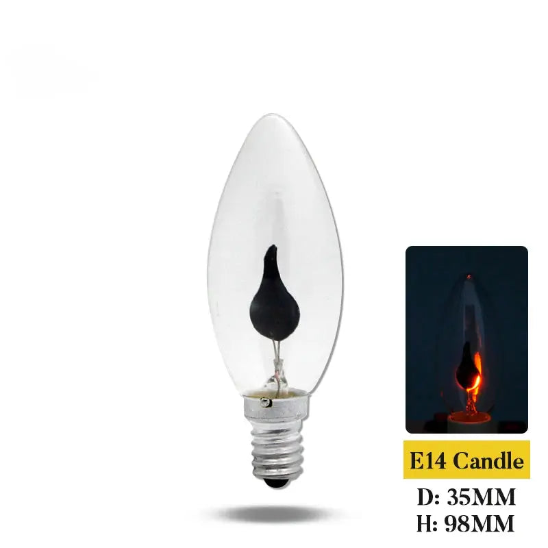 Edison LED Flame Candle Bulb Light E27 E14 LED Lamp Bulb AC 220V 3W Retro Home Decor Tail Energy Saving Lamp Indoor Lighting Lighting Depot