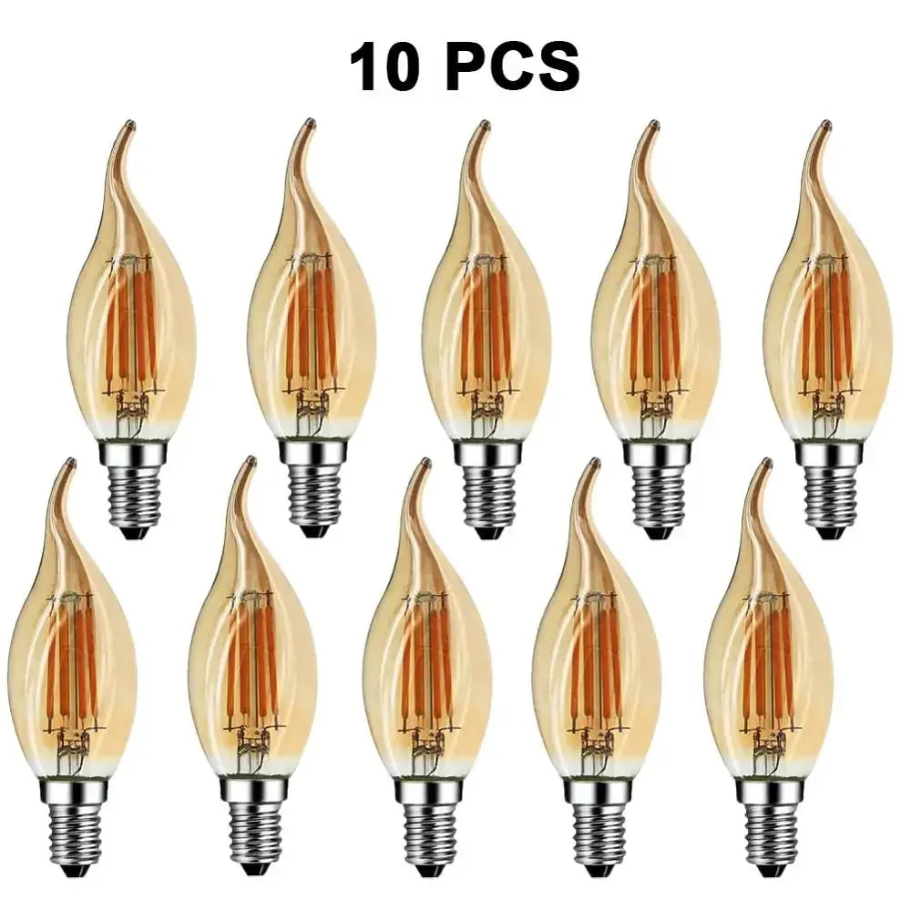 Grensk 4W Dimmable LED Filament Candle Light Bulb 2700K E14 Candelabra Base Flame Shape Bent Tip 25W Incandescent Equivalent C35 The Lighting Depot