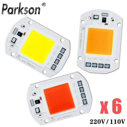 6PCS/lot COB LED Lamp Chip Diode Grow Plant Light AC 110V 220V 10W 20W 30W 50W LED Beads Lamp Box Full Spectrum No Need Driver Lighting Depot