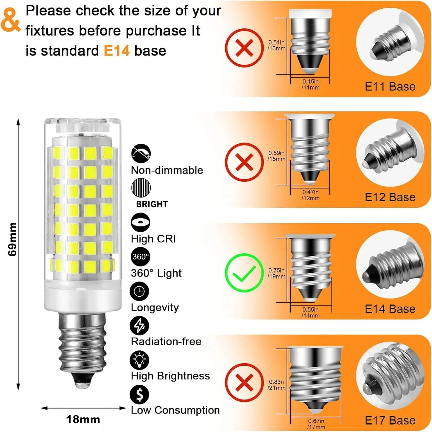 18W 15W 12W 9W 7W  E14 LED Bulb Lamp 220V-240V Mini Corn Bulb Light 2835SMD 360 Beam Angle Replace Halogen Chandelier Lights Lighting Depot