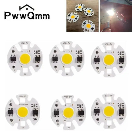 6PCS 220V 110V Y32 12W 10W 7W 5W 3W LED COB Lamp Chip Bulb Real Power Input IP65 for Outdoor LED Bulb FloodLight Cold Warm White Lighting Depot