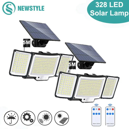 238/328 LED Solar Lamp Outdoor 348Wall Lamp IP65 Waterproof Spotlights Lamp Motion Sensor Solar 3 Mode Street Light Garden Decor Lighting Depot