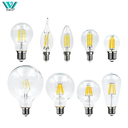 LED Retro Edison Bulb E14 E27 AC 220V 2W 4W 6W 8W Vintage Glass Lamp C35 G45 A60 ST64 G80 G95 G125 Led Filament Light Home Decor Lighting Depot