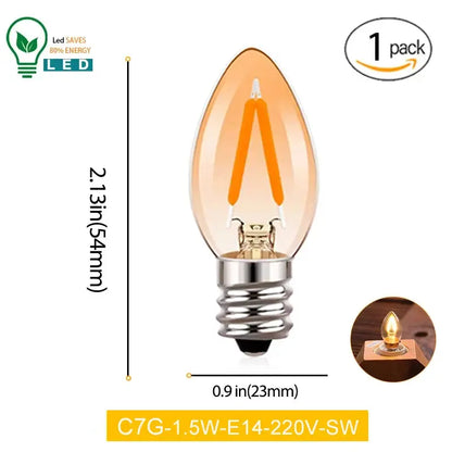 Edison Led Candle Bulb  E12 E14 110V 220V Dimmable C7 C7G T20M T22F T22G 0.5W 1W For Home Decor LED Lighting Lamp Ampoule Lights Lighting Depot