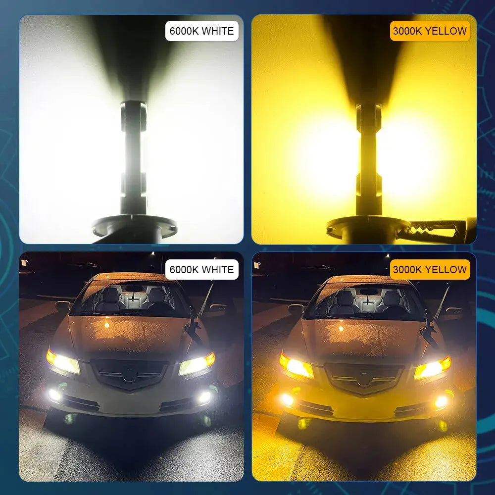 2Pcs 12000LM H1 LED Headlight Bulb H1 LED Canbus H3 LED Fog Light Fanless Wireless Mini Size Auto Lamp 12V 6000K White Lighting Depot