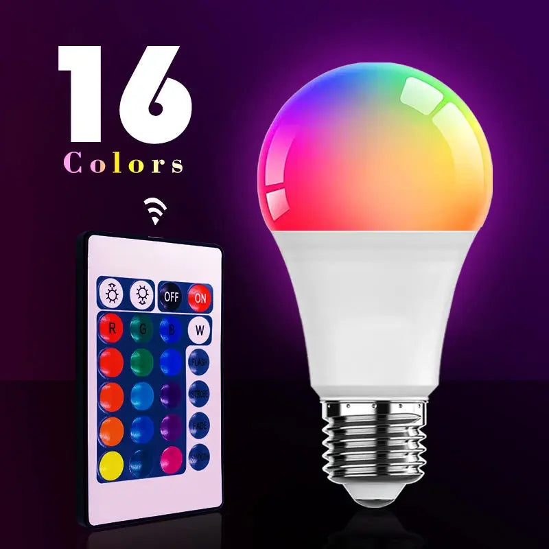 LED RGB Light Bulb AC 220V 230V E27 Bombillas LED 7W IR Remote Control Changeable Colorful RGBW Led Lamp Spotlight Bulb Lighting Depot